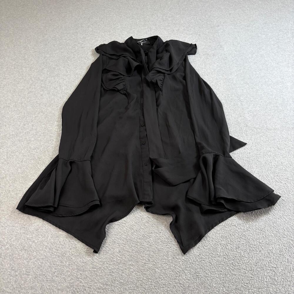 Killstar Shirt Womens Small Black Ruffle Witchy Gothic Whimsy Goth Tunic Dress